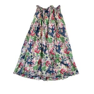 Ray Beams Floral Maxi Skirt‎ Women's XS Smocked Waist Tiered Ruffle Gauze Cotton